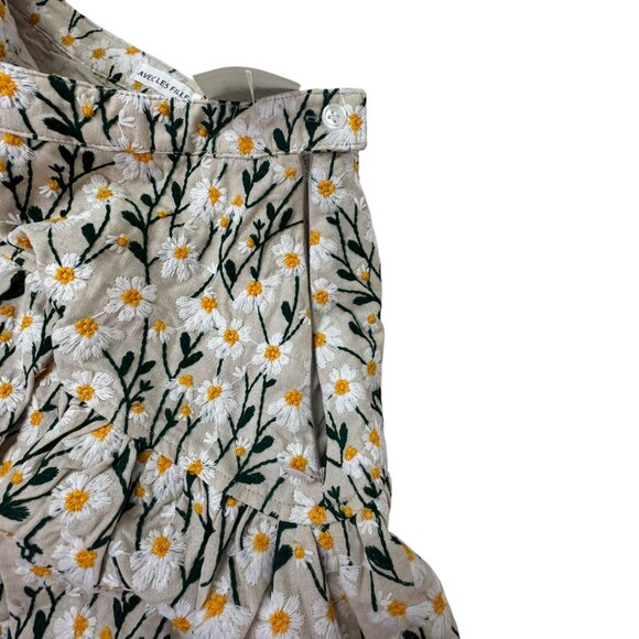Avec Les Filles Embroidered Linen-Blend Floral Skirt Size 4 NWT - Picture 8 of 10